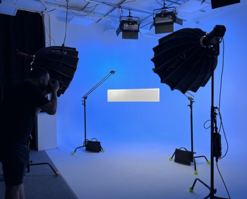 Product Shoot at REV Studio Professional Product Shoot at Rev Studio with a Blue Cyclorama Wall Background